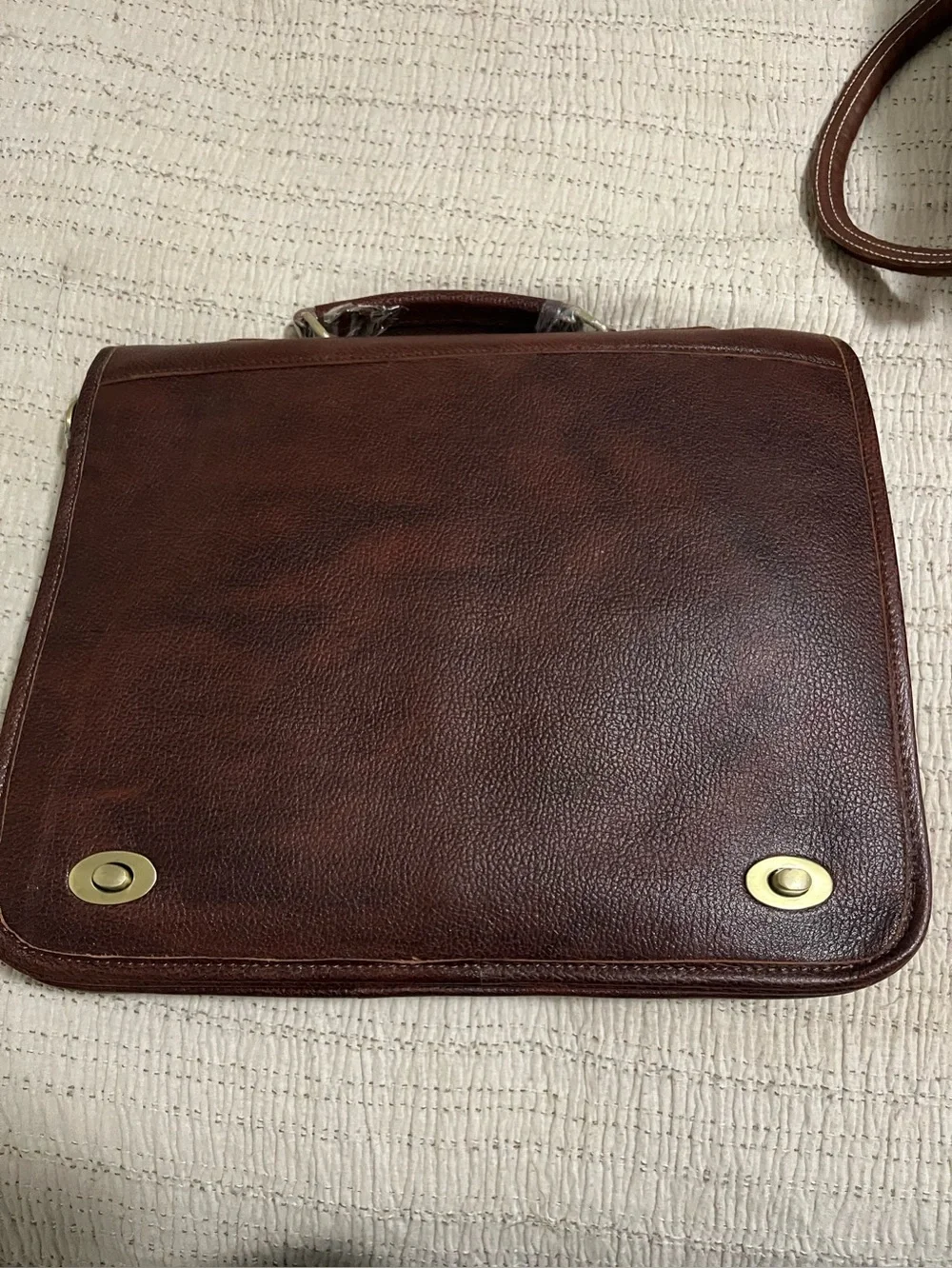 LEATHER BRIEFCASE. Denver Leather Co. NWOT never used. With leather day planner.